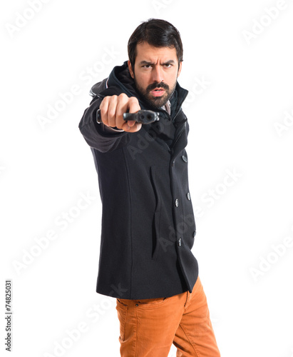 Man shooting with a pistol