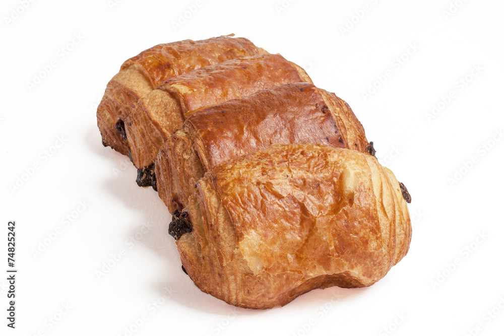 Pains au chocolat sur fond blanc Pains au chocolat sur fond blanc