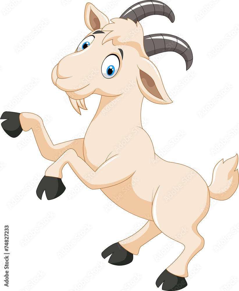 Cartoon goat character Stock Vector | Adobe Stock