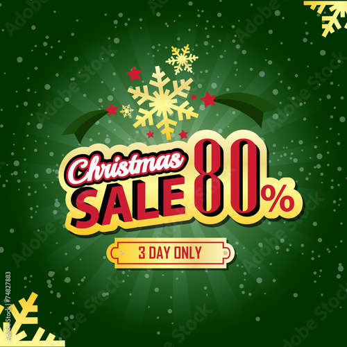 Christmas Sale 80 Percent typographic background