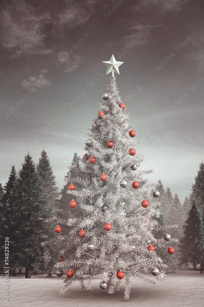 Composite image of christmas tree