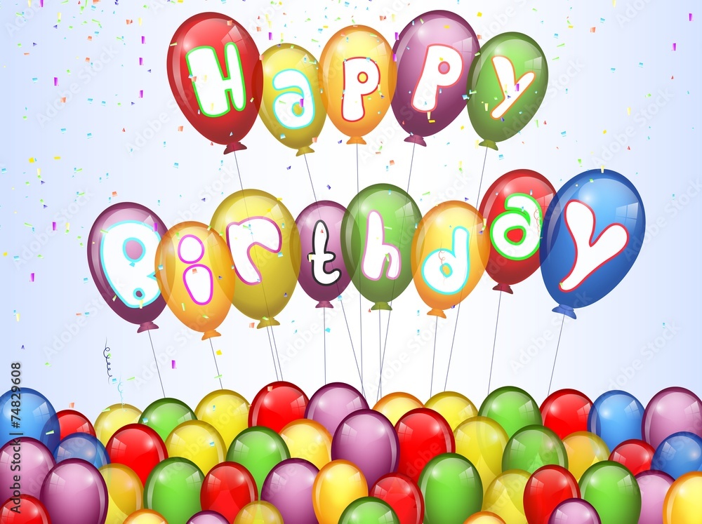 Birthday background with colorful balloon Birthday background with colorful balloon