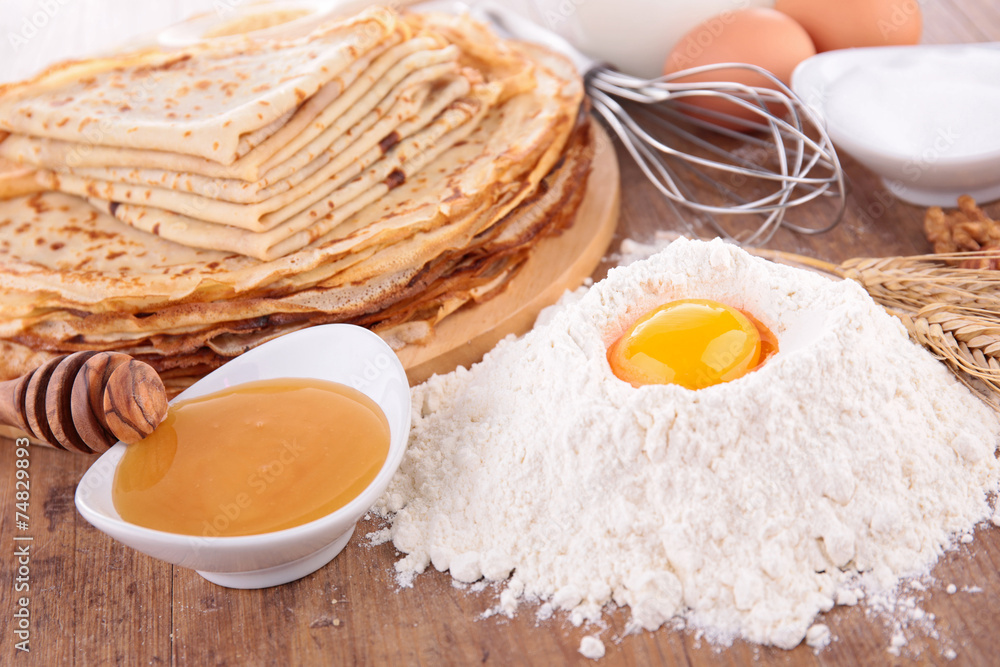 crepe and ingredients crepe and ingredients