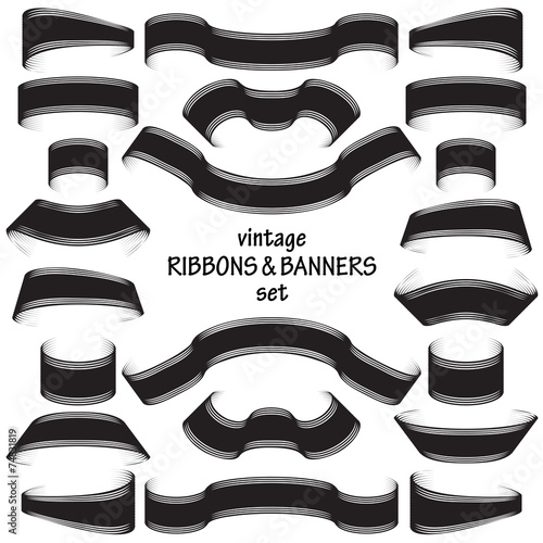 Vintage ribbons and banners set
