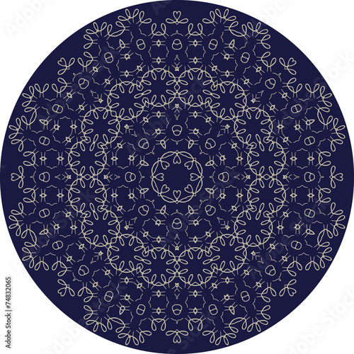 Circle sophisticated symmetric floral pattern in Celts style