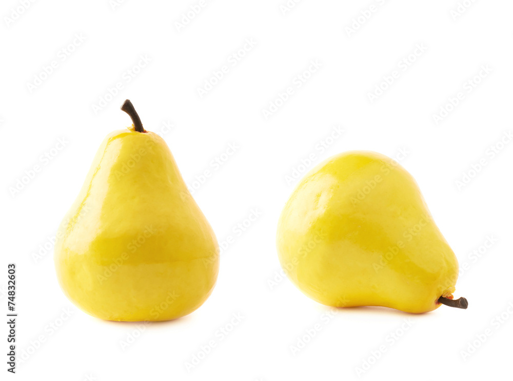 Yellow pear artificial plastic decoration