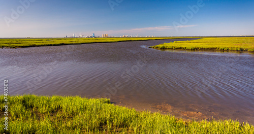 Marsh and view of Atlantic City at Edwin B. Forsythe National Wi photo