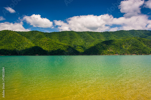 Mountains along the shore of Watauga Lake, in Cherokee National