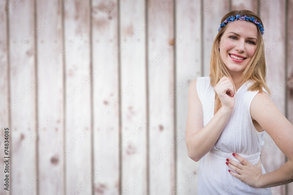 Fototapeta premium Composite image of pretty hipster blonde