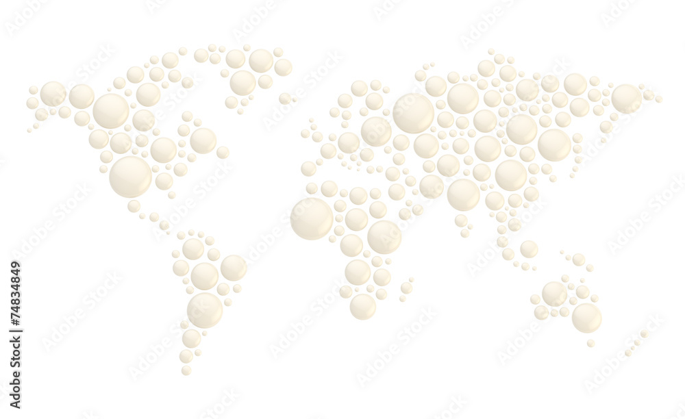Obraz premium World map made of round shapes