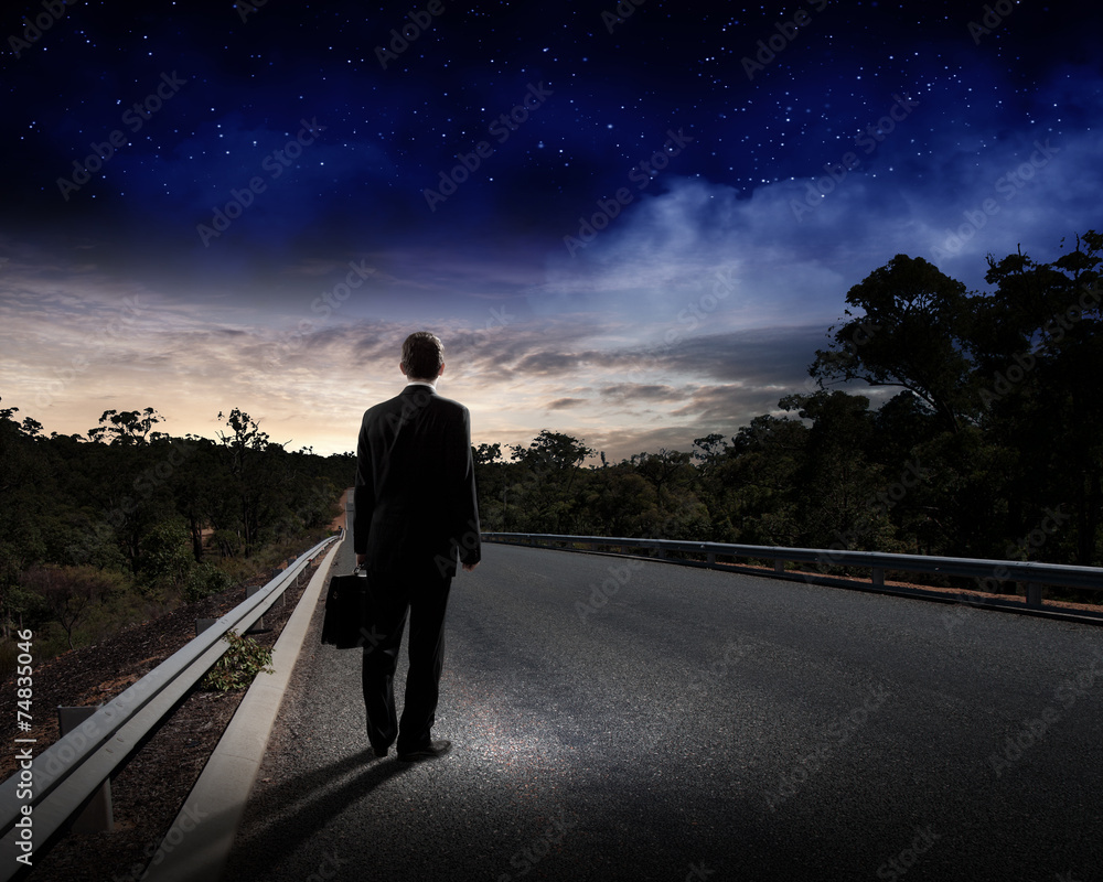 Businessman on road Businessman on road