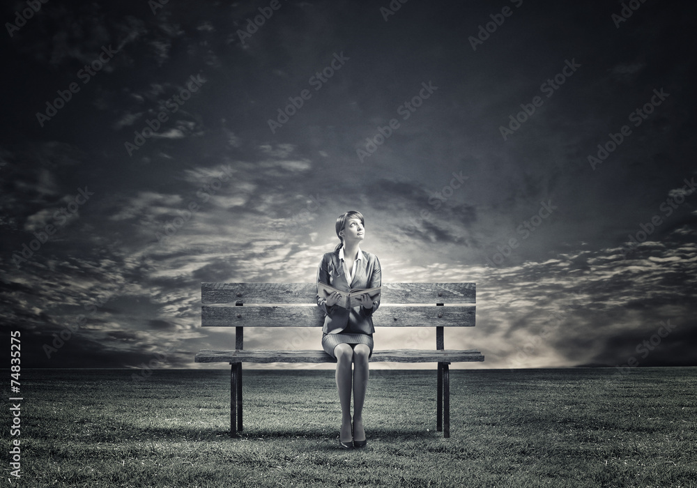 Businesswoman with book