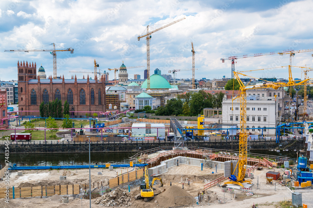Obraz premium Aerial view building site of Berlin