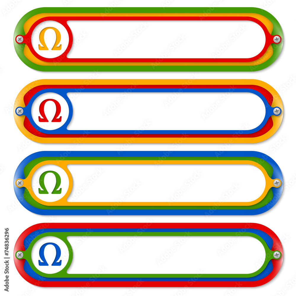 Obraz premium four colored frames for any text and omega