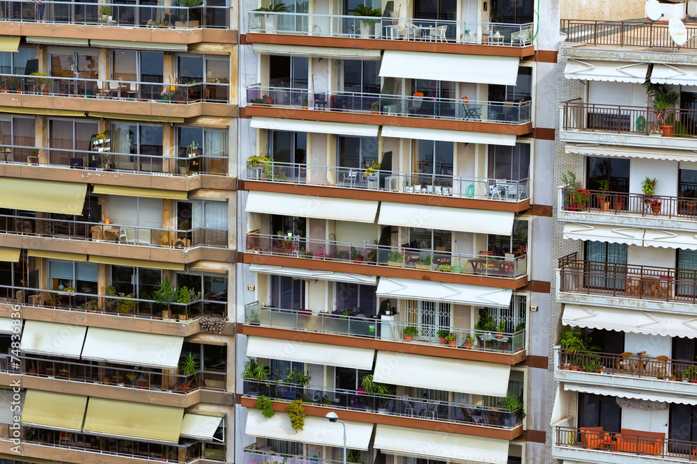 Modern apartment buildings in Greece. Building Apartments
