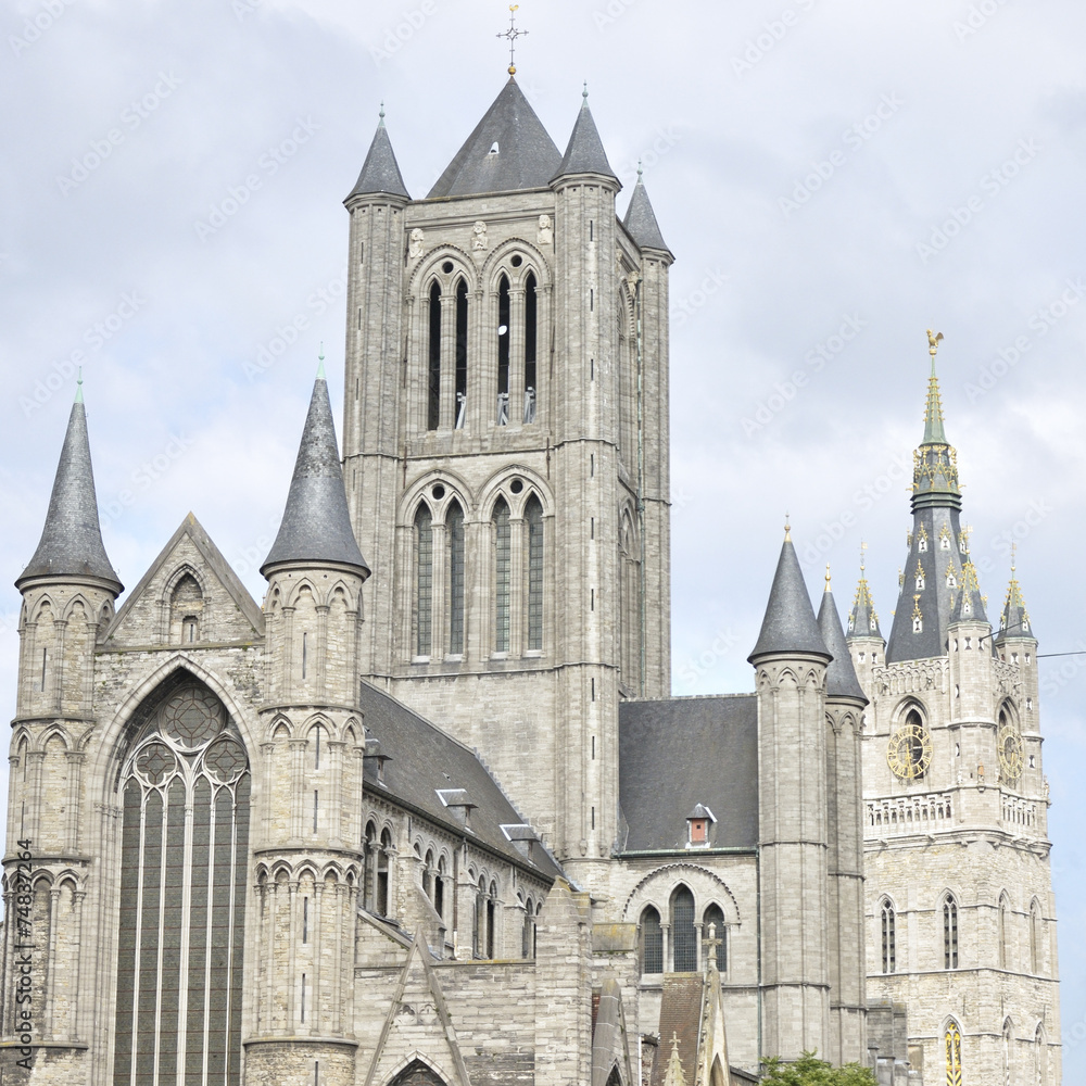 Saint Nicholas' Church and Belfry located in Ghent, Belgium