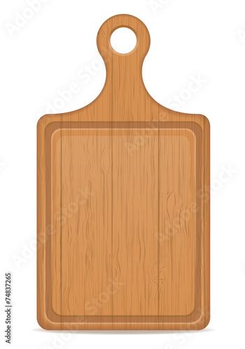 wooden cutting board vector illustration