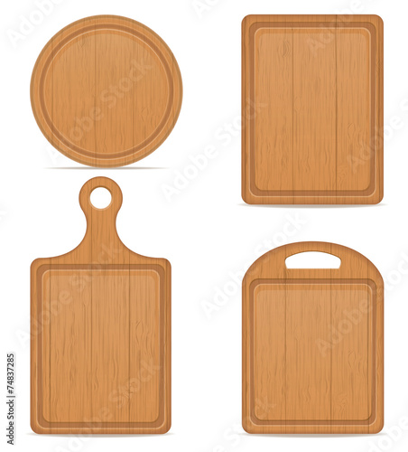 wooden cutting board vector illustration