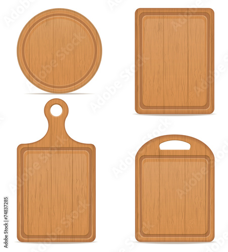 wooden cutting board vector illustration