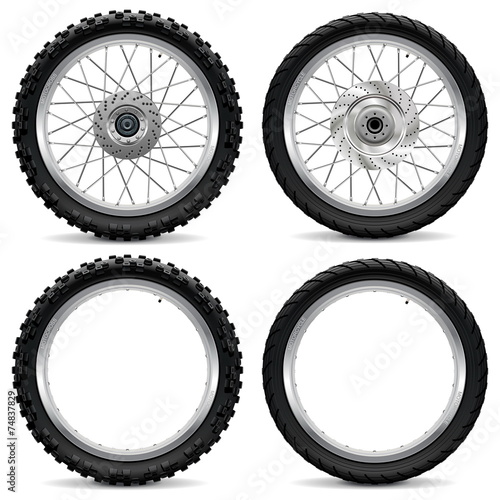 Vector Motorcycle Wheel Icons