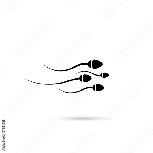Group sperm swimming to the egg.