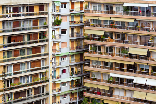Modern apartment buildings in Greece. Building Apartments © ververidis