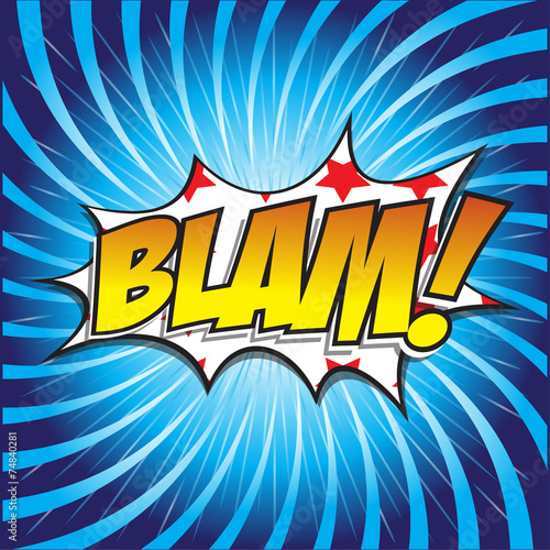 BLAM! wording sound effect set design for comic background