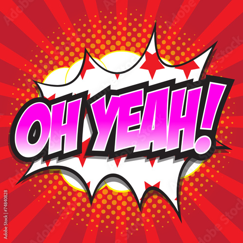 OH YEAH! wording sound effect set design for comic background