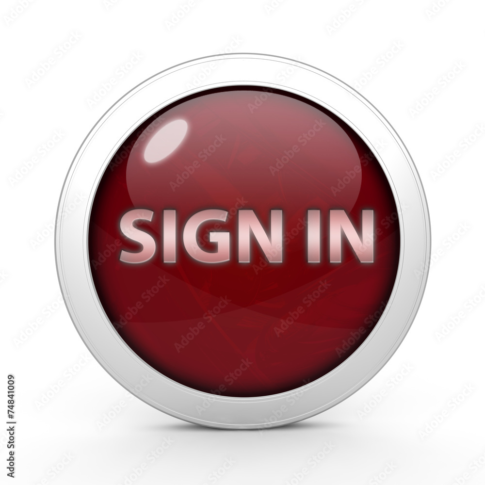 sign in circular icon on white background sign in circular icon on white background