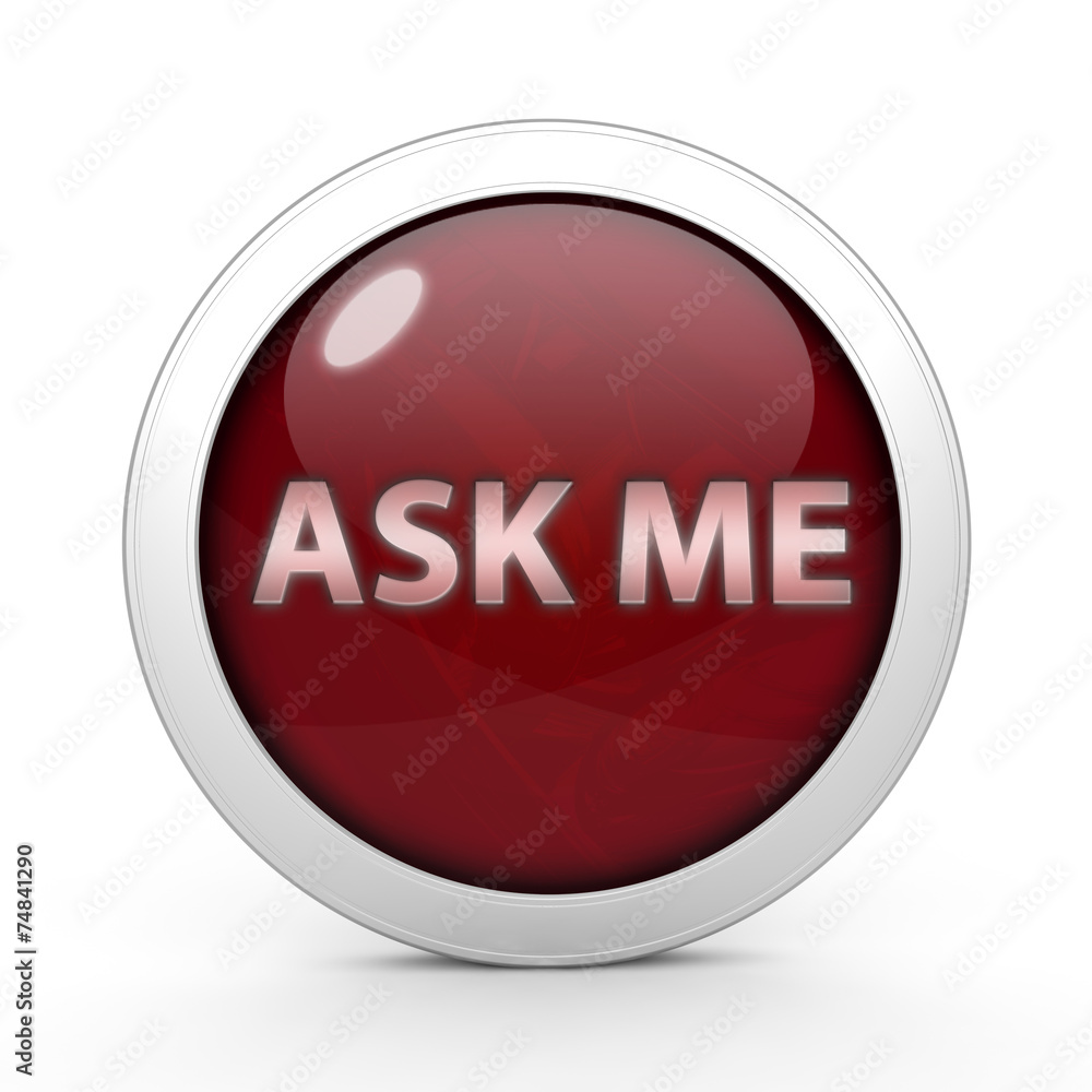 ask me circular icon on white background ask me circular icon on white background
