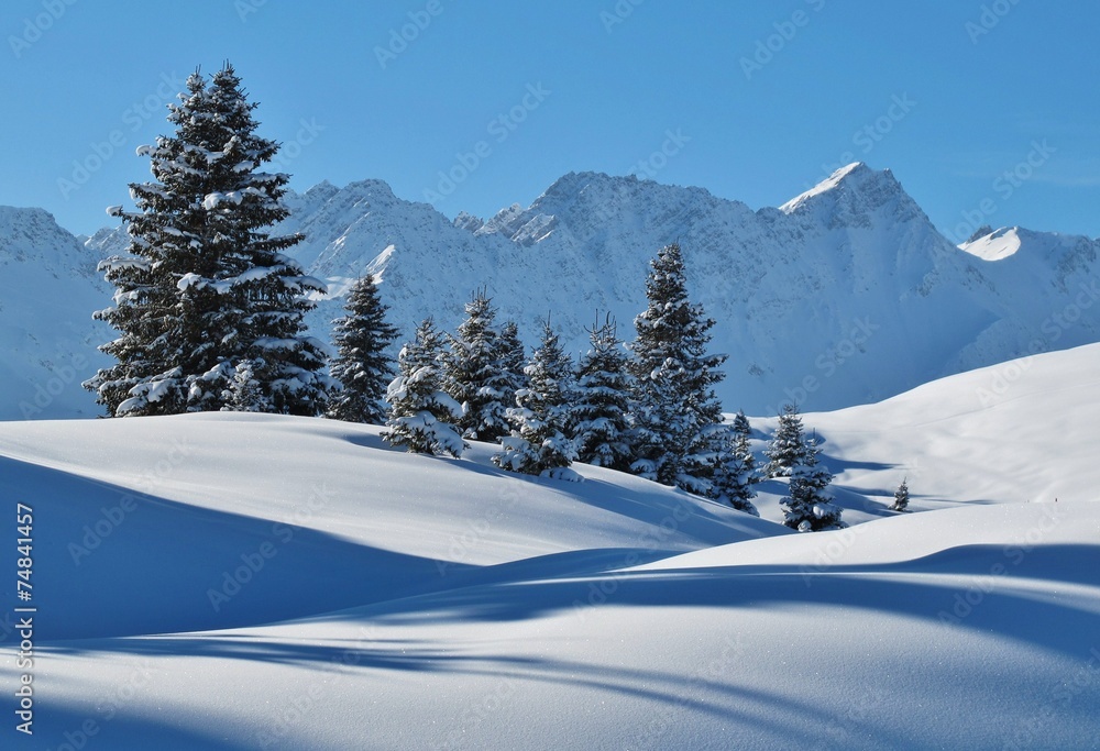 Schneelandschaft bei Arosa