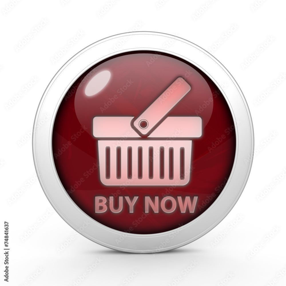 Buy now circular icon on white background Buy now circular icon on white background