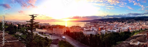 A beautiful cityscape view of Trieste -  Italy photo