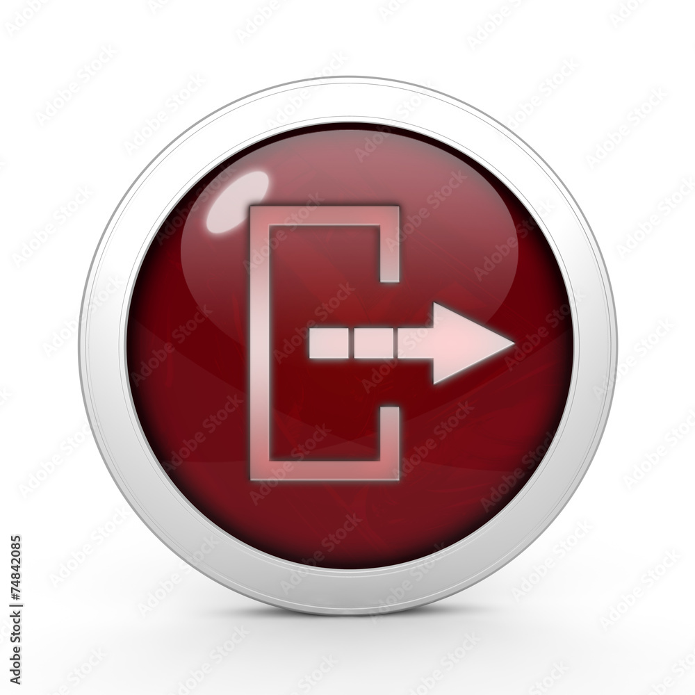 Logout circular icon on white background Logout circular icon on white background