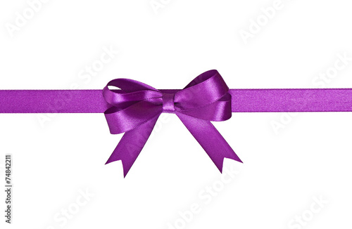 ribbon with bow isolated on white background