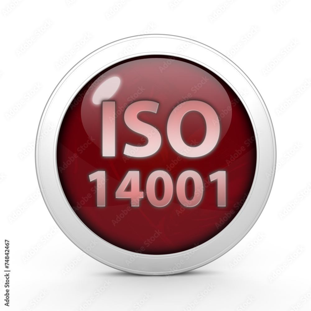 Iso 14001 circular icon on white background Iso 14001 circular icon on white background