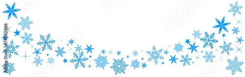 Bannière Noël bleu avec étoiles sur fond blanc