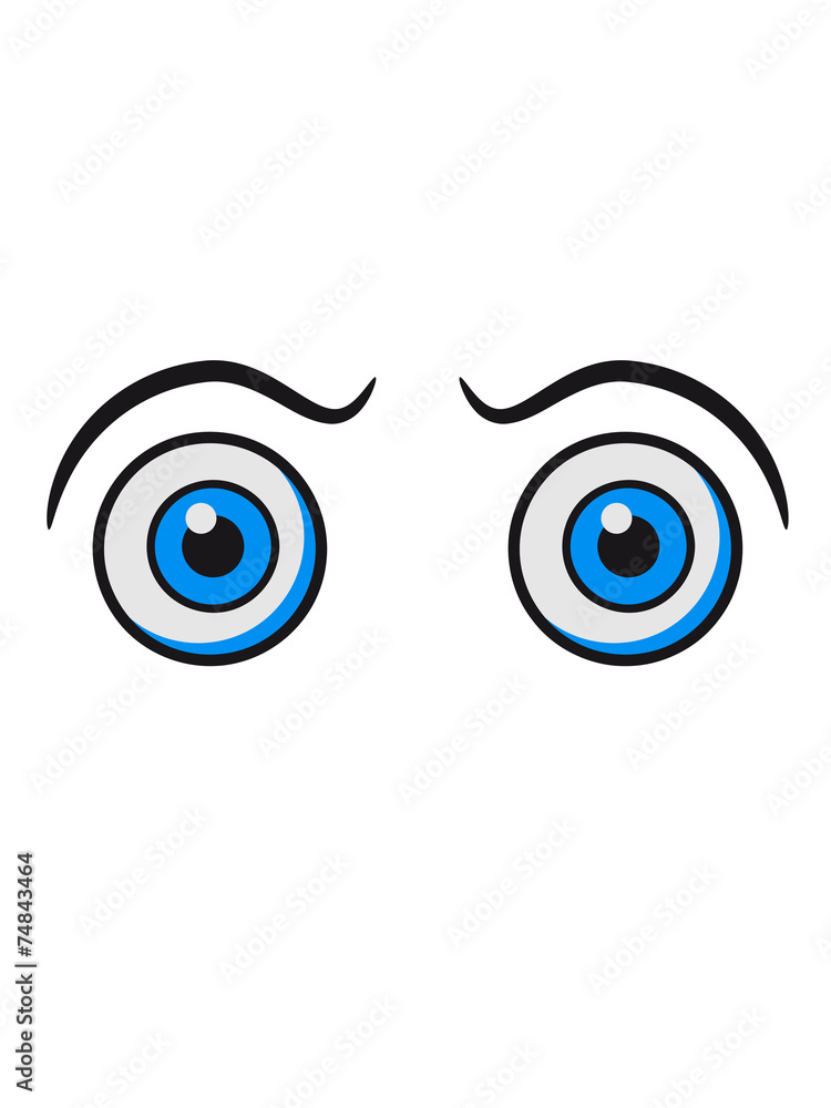 Fototapeta premium Frightened eyes anxiously comic