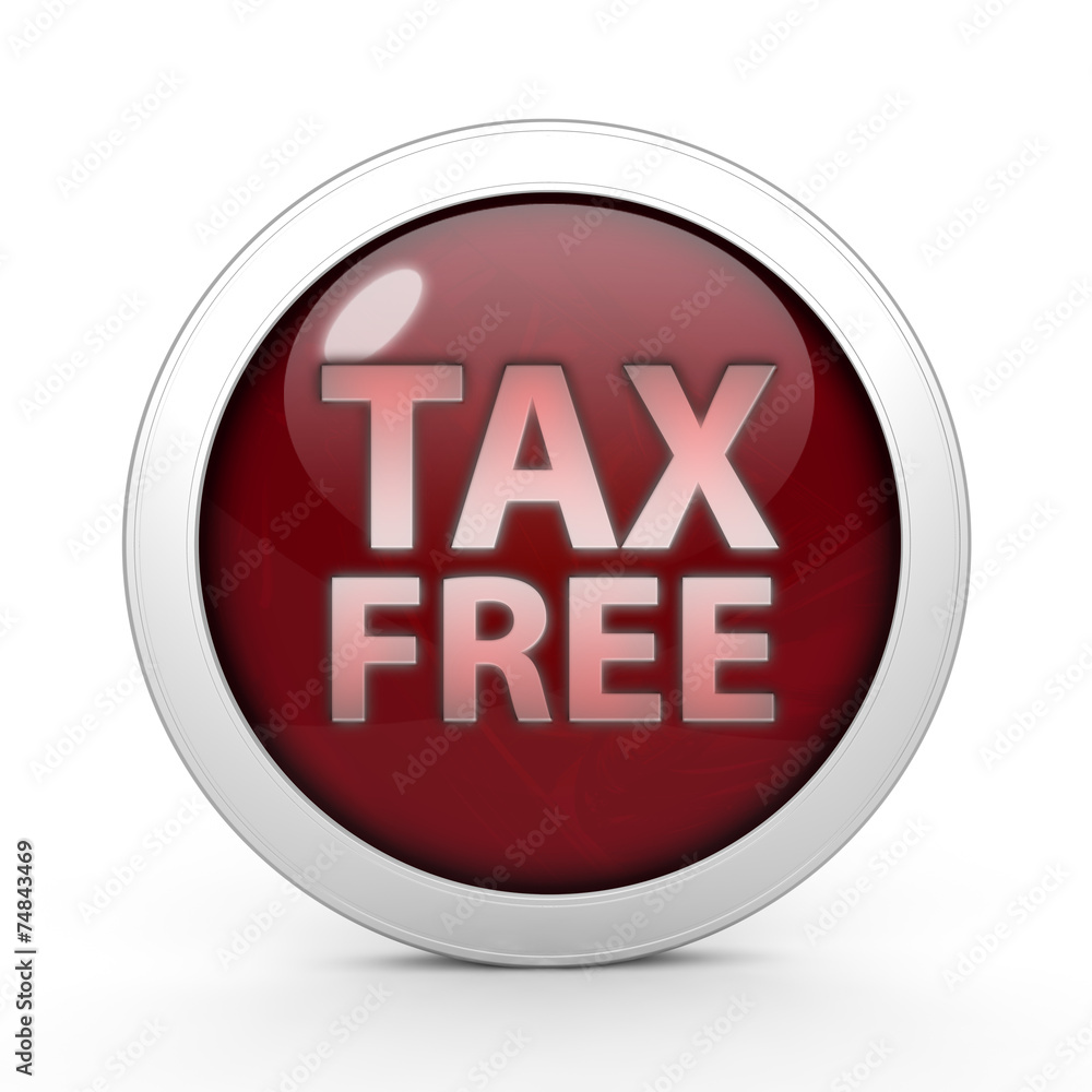 Tax free circular icon on white background Tax free circular icon on white background