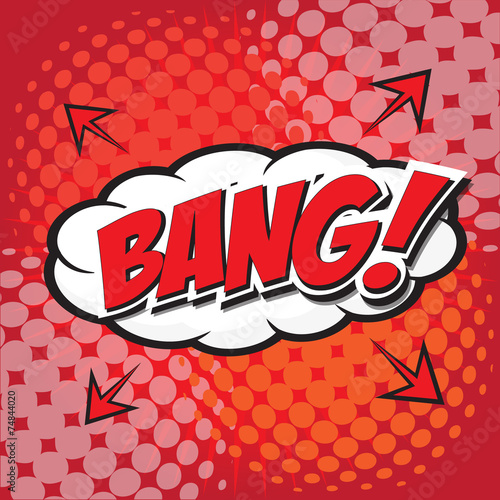 BANG! wording sound effect set design for comic background