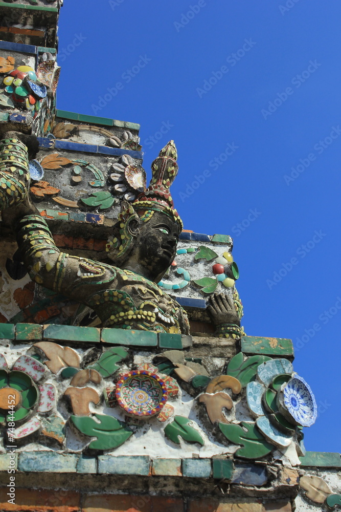 Statue Angel at Prang Wat Arun in Bangkok