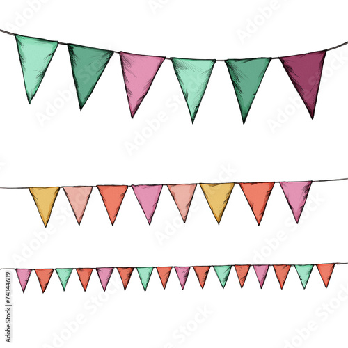 Handgezeichnete Wimpelketten