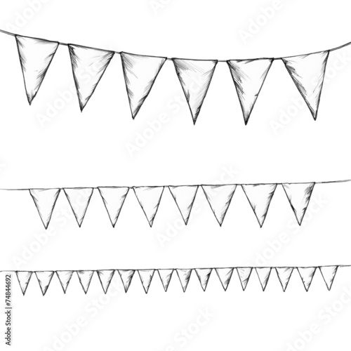 Handgezeichnete Wimpel