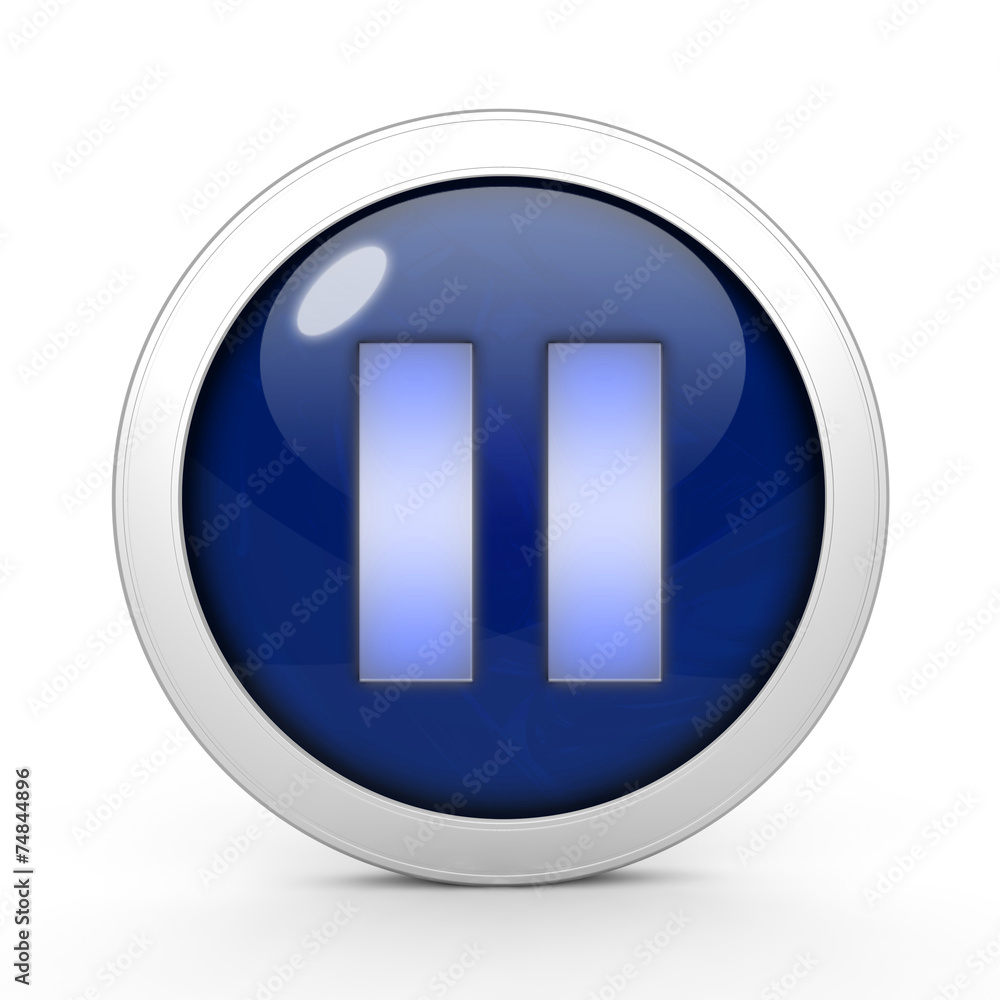 pause circular icon on white background pause circular icon on white background