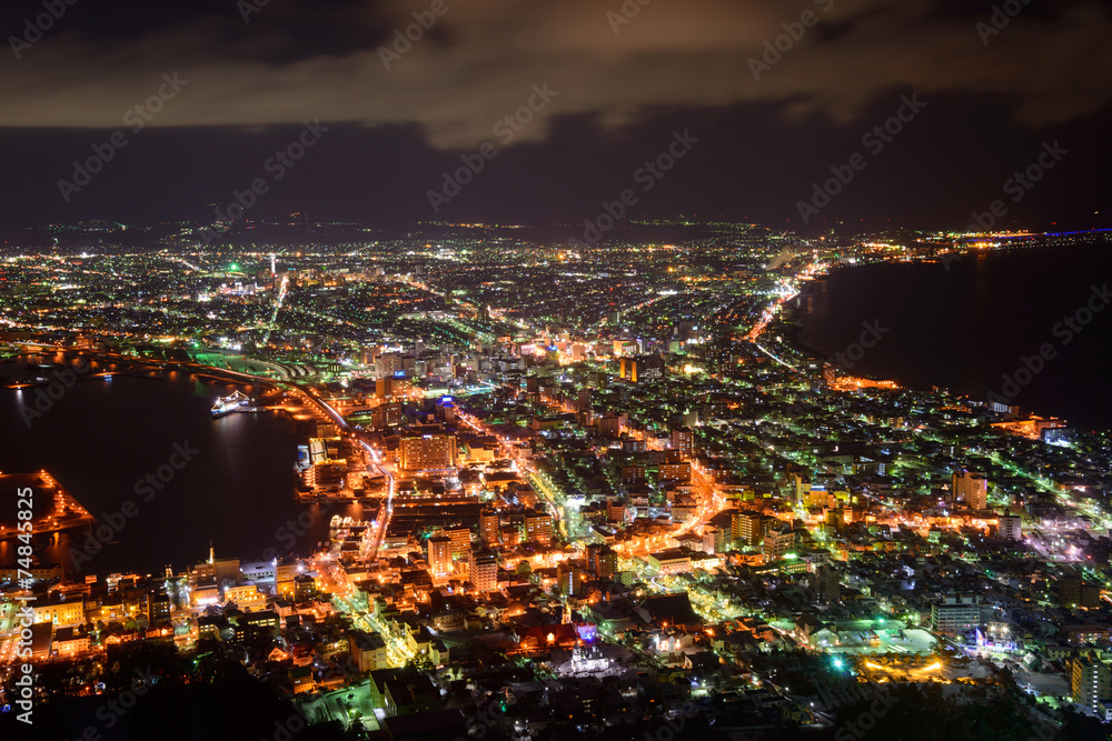 The city of Hakodate at night