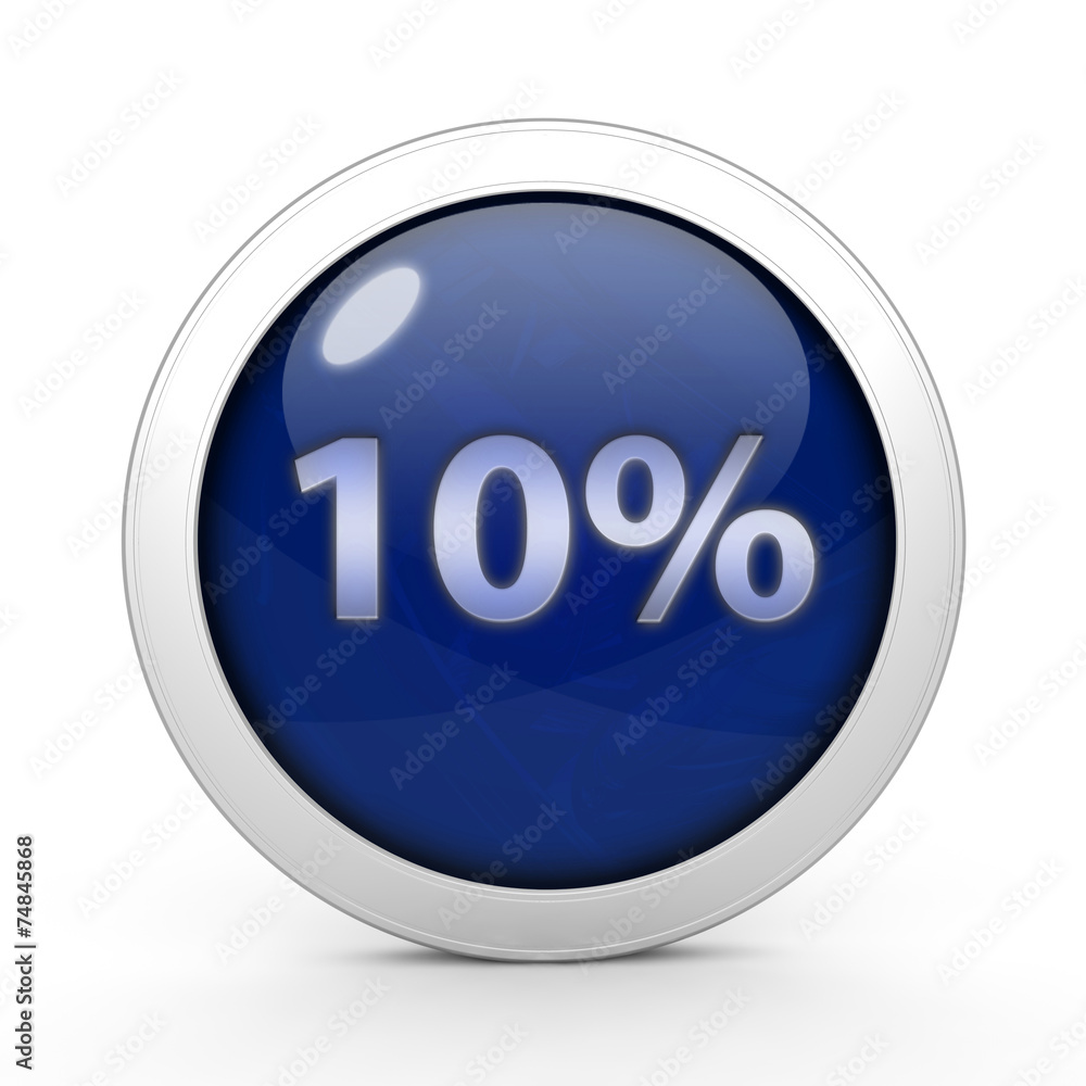 Ten percent circular icon on white background Ten percent circular icon on white background