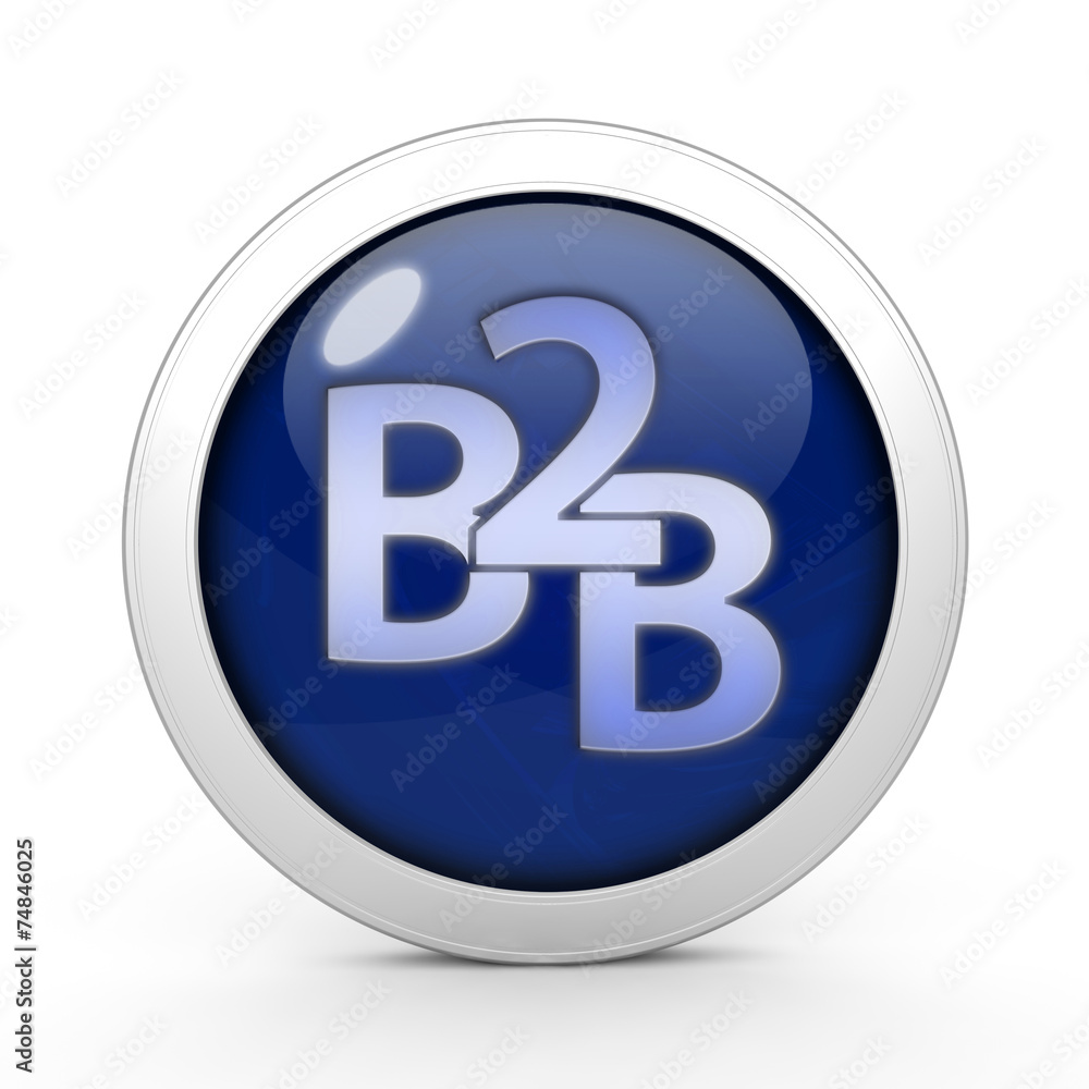 B2B circular icon on white background B2B circular icon on white background