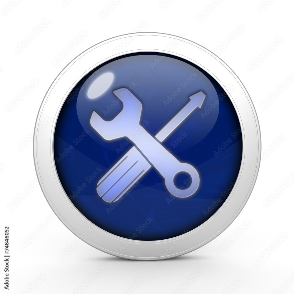 Settings circular icon on white background Settings circular icon on white background