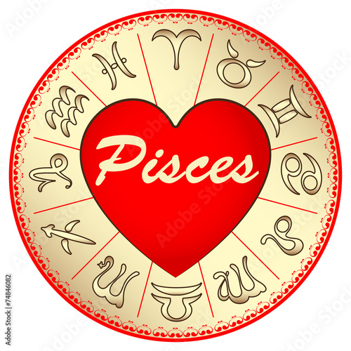 the zodiac sign Pisces, for lovers on Valentine's day