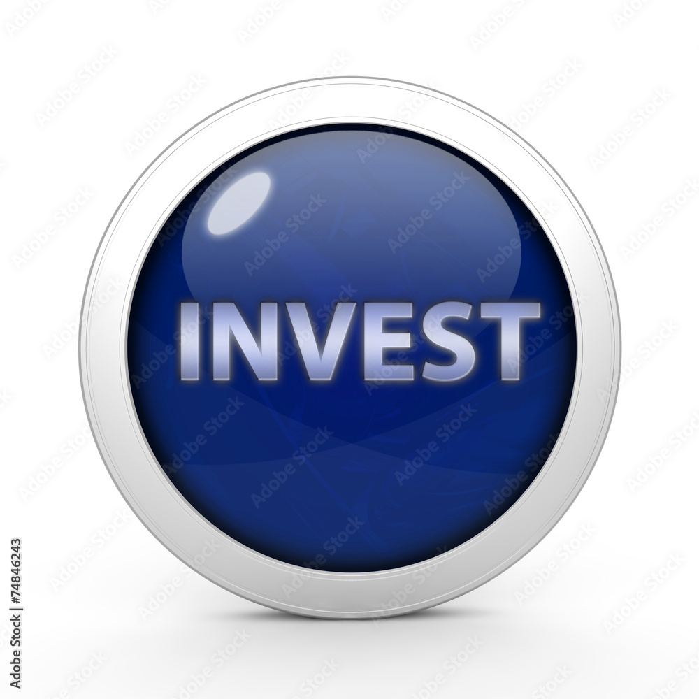 Invest circular icon on white background Invest circular icon on white background